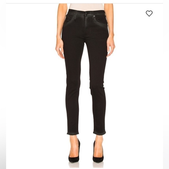 R13 Italian Women’s High Rise Skinny Denim Jeans Saturated Faded Black 24 - Picture 1 of 16
